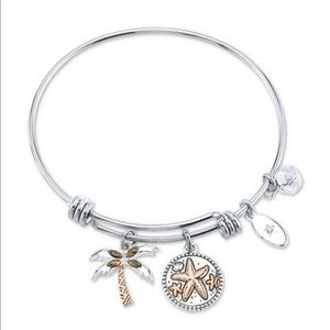 Unwritten Beach Charm Adjustable Bangle Bracelet